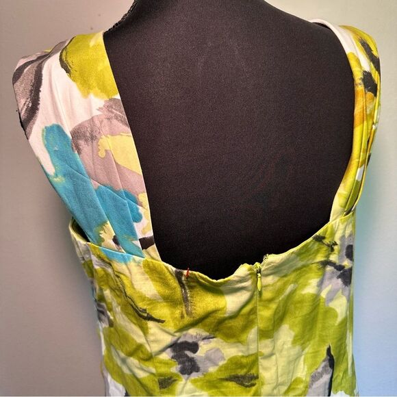 Liz Claiborne Y2K Green and Blue Ruched Sheath Dress - Picture 7 of 8